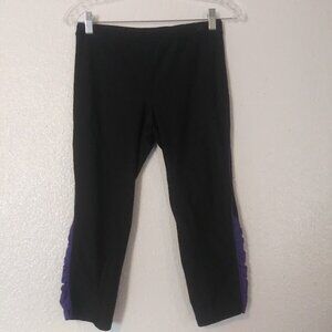 Leggings black and purple capri pants women's size S